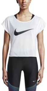 Dámský běžecký top Nike City Cool Swoosh Bílá / Černá