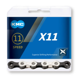 KMC-X 11 silver grey 118 links Stříbrná