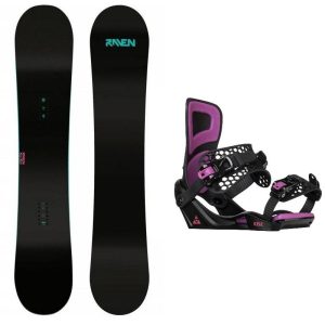 Raven Pure mint dámský snowboard + Gravity Rise black/purple vázání