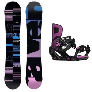 Raven Supreme black dámský snowboard + Gravity Rise black/purple vázání