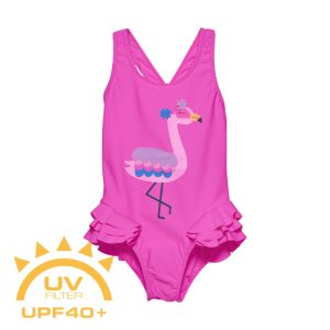 COLOR KIDS-Swimsuit W. Application, sugar pink Růžová 152