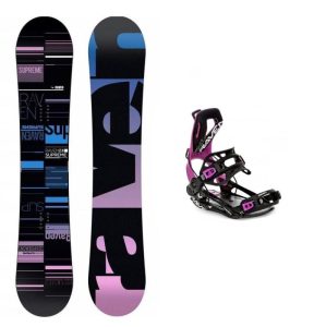 Raven Supreme black dámský snowboard + Raven FT360 black/fuchsia vázání