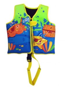 Dětská neoprenová plovací vesta Pirates žlutá 18-30 kg