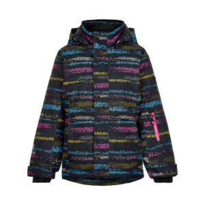 COLOR KIDS-GIRLS Ski jacket AOP, AF 10.000,phantom Černá 128