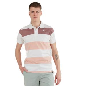 FUNDANGO-Incognito Stripe Poloshirt-311-powder stripe Růžová XXL